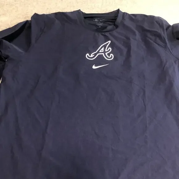 Atlanta Braves Nike Batting Shirt Mens XL MLB Long Sleeve Vented Baseball New - Picture 4 of 13